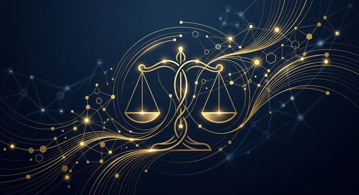 Golden scales of justice — digital illustration